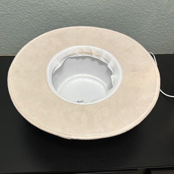 Time and Tru Boater Hat with Braid Cream Suede feel One Size - Picture 4 of 7